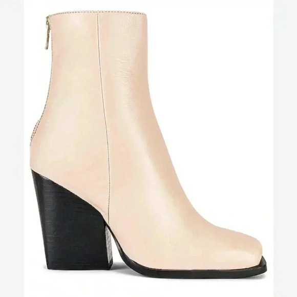 Seychelles Women 8.5 Tan & Black Revolve Every Time You Go Heeled Bootie Leather - Picture 1 of 13